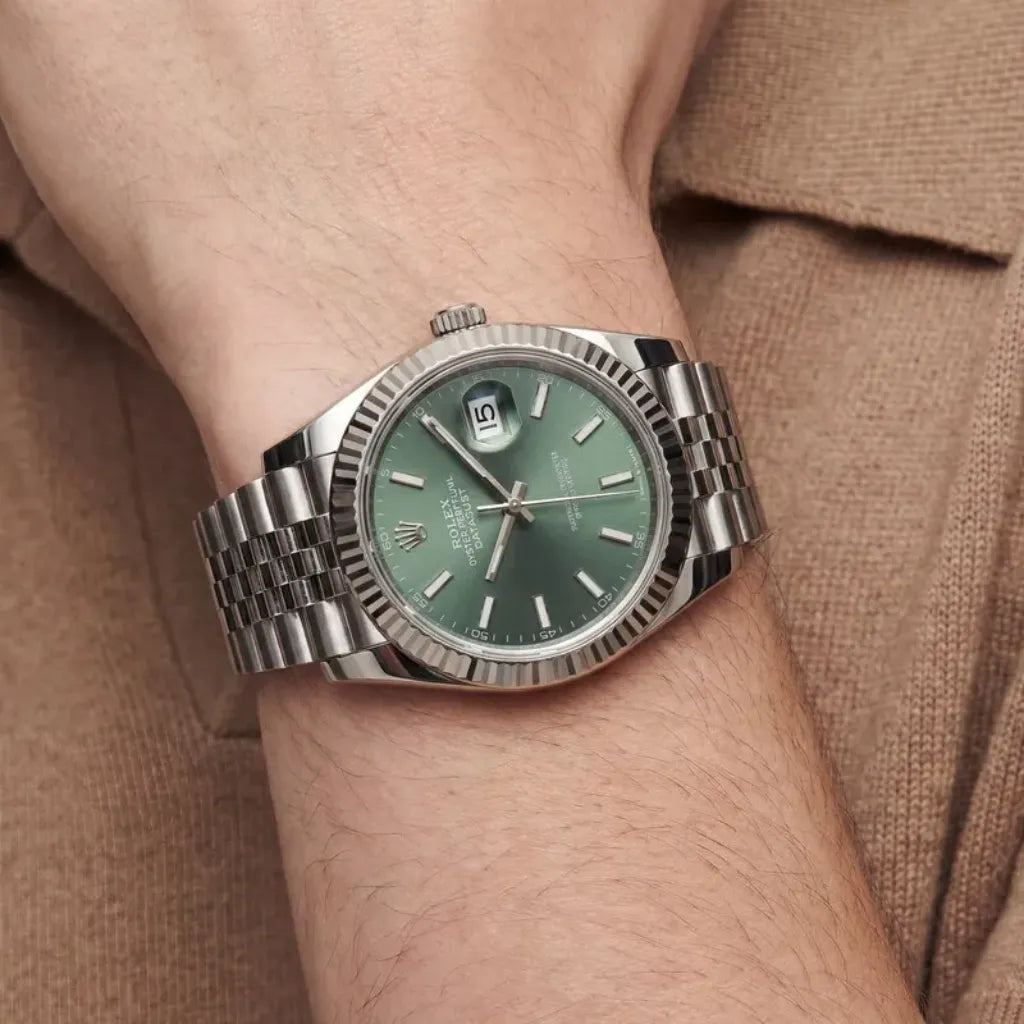 Datejust Automatic Watch With Fluted Bezel And Index Dial