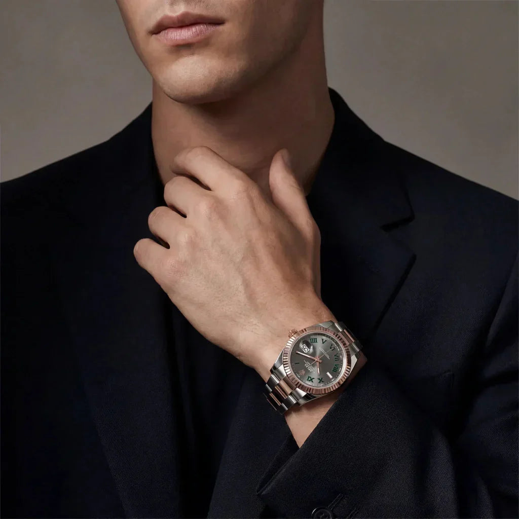 Datejust Automatic Watch With Fluted Bezel And Roman Dial