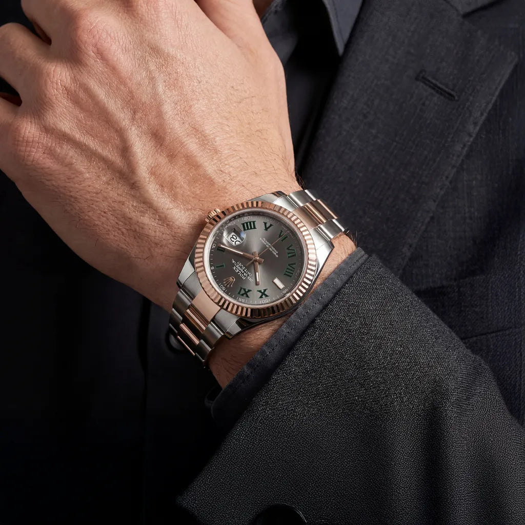Datejust Automatic Watch With Fluted Bezel And Roman Dial
