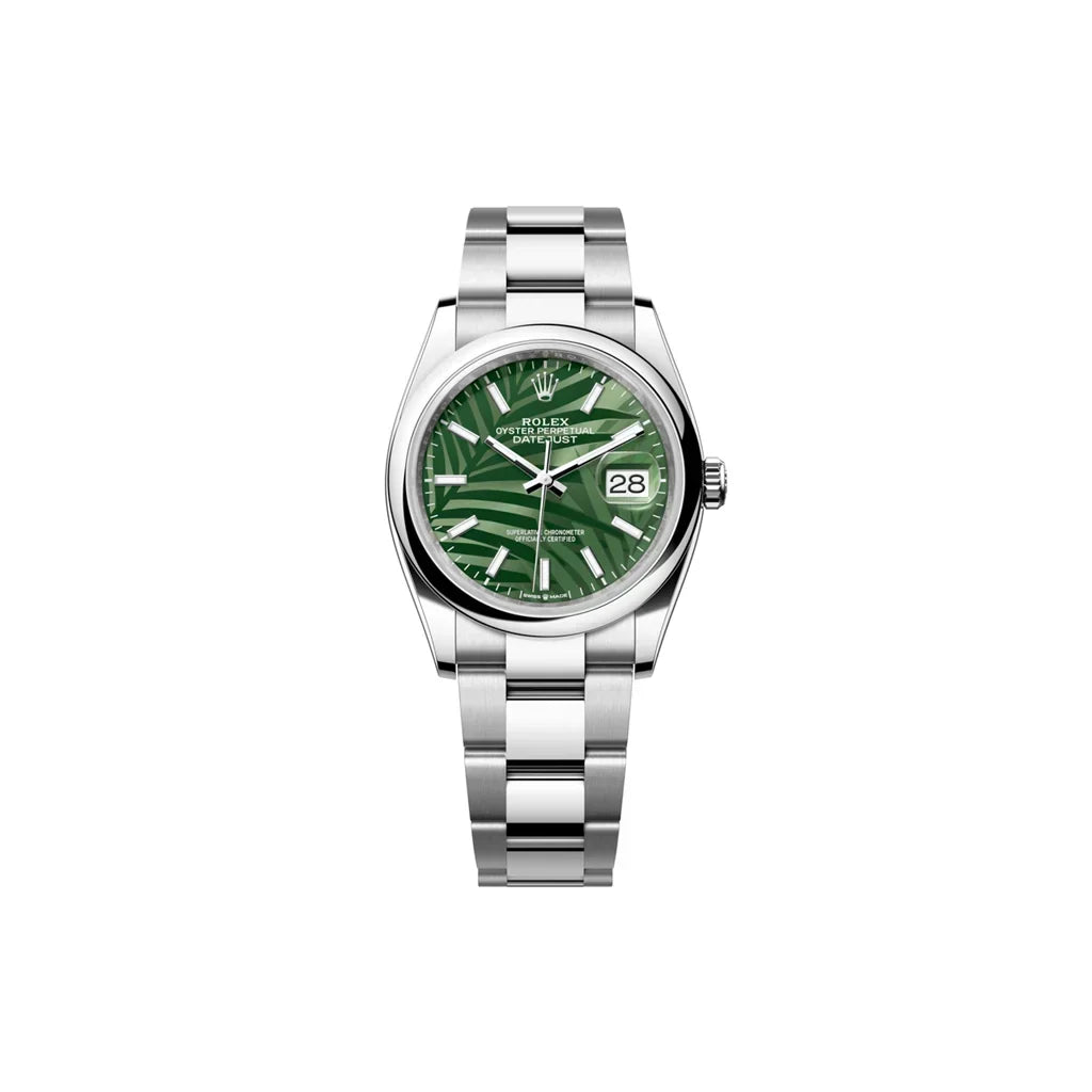 Datejust Olive Green Palm-Motif Dial Men's Watch