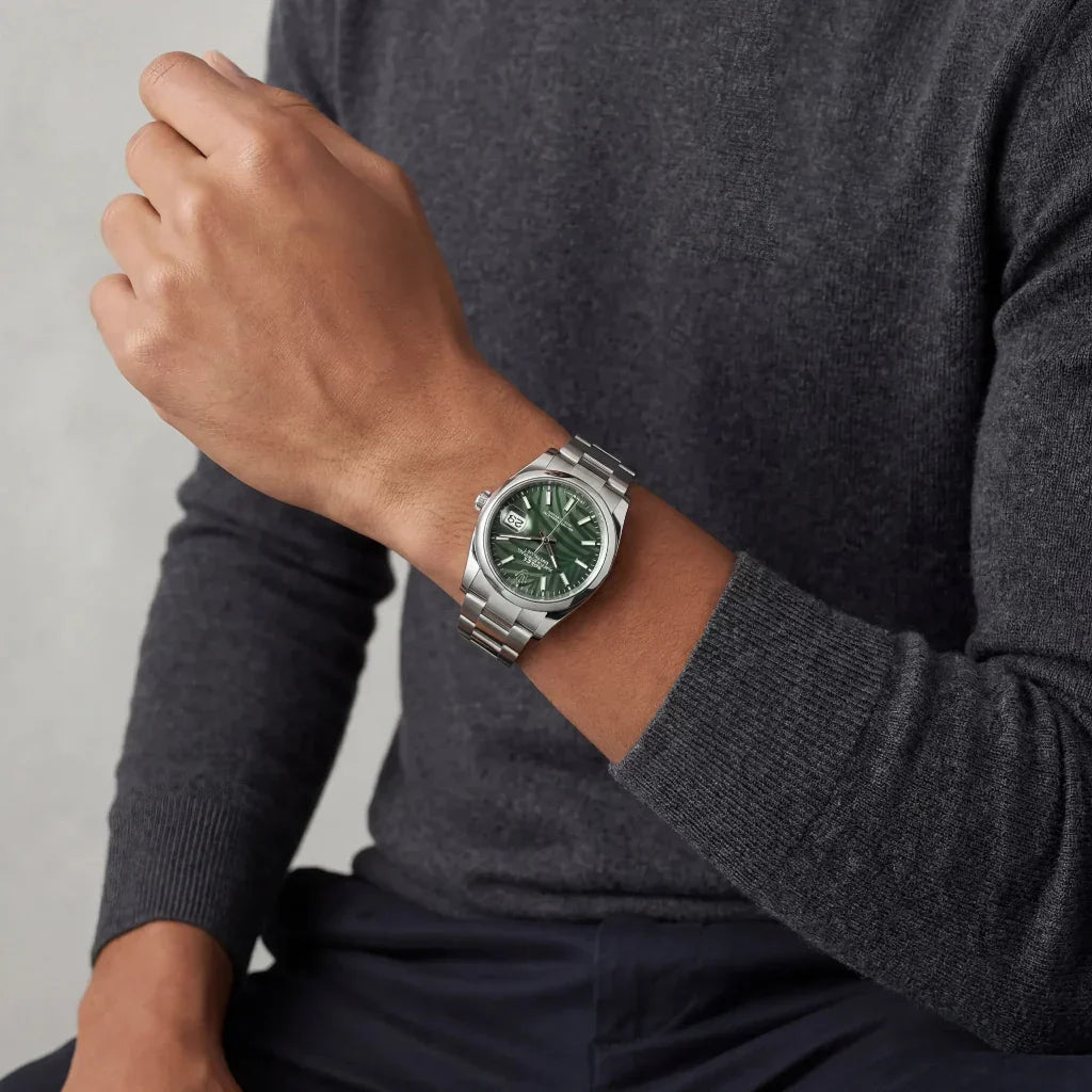 Datejust Olive Green Palm-Motif Dial Men's Watch