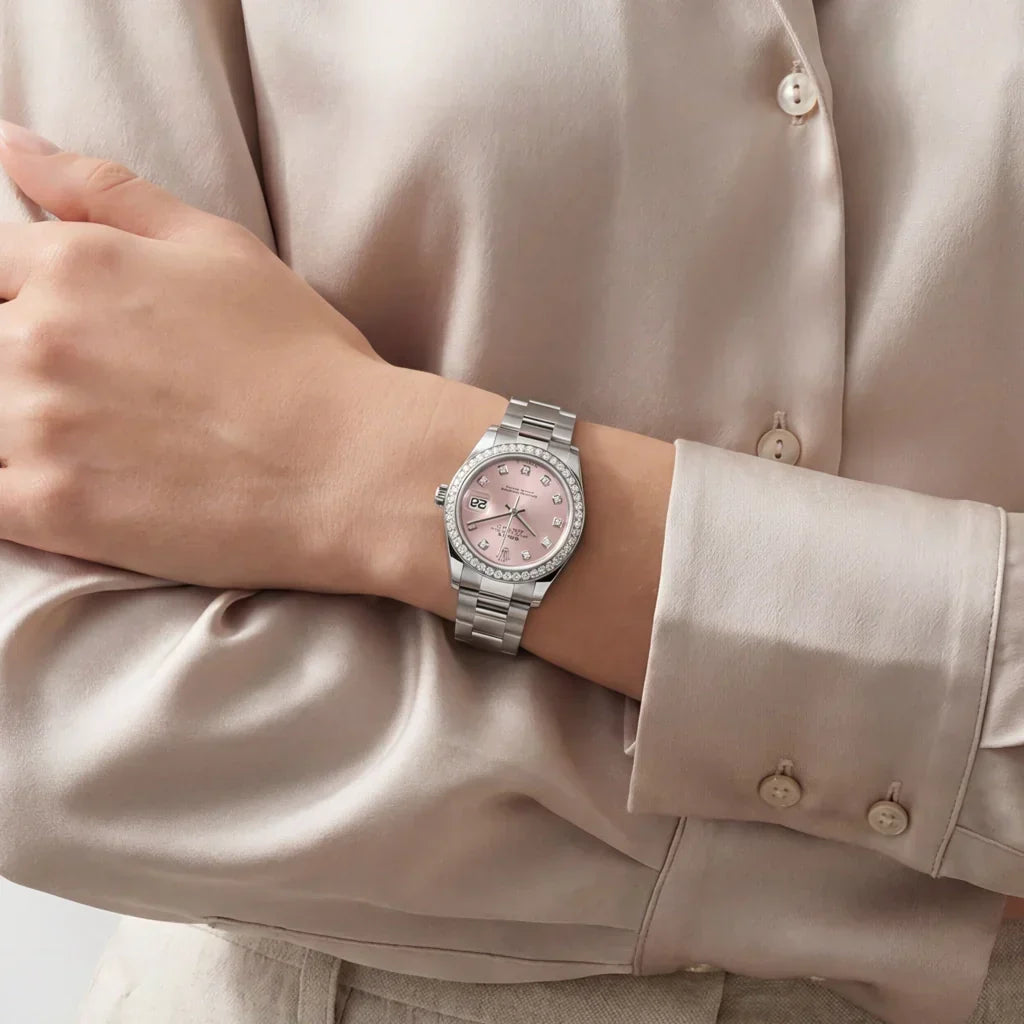 Datejust Pink Dial Bezel Women's Watch