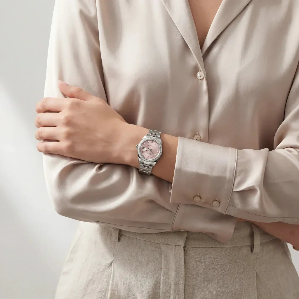 Datejust Pink Dial Bezel Women's Watch