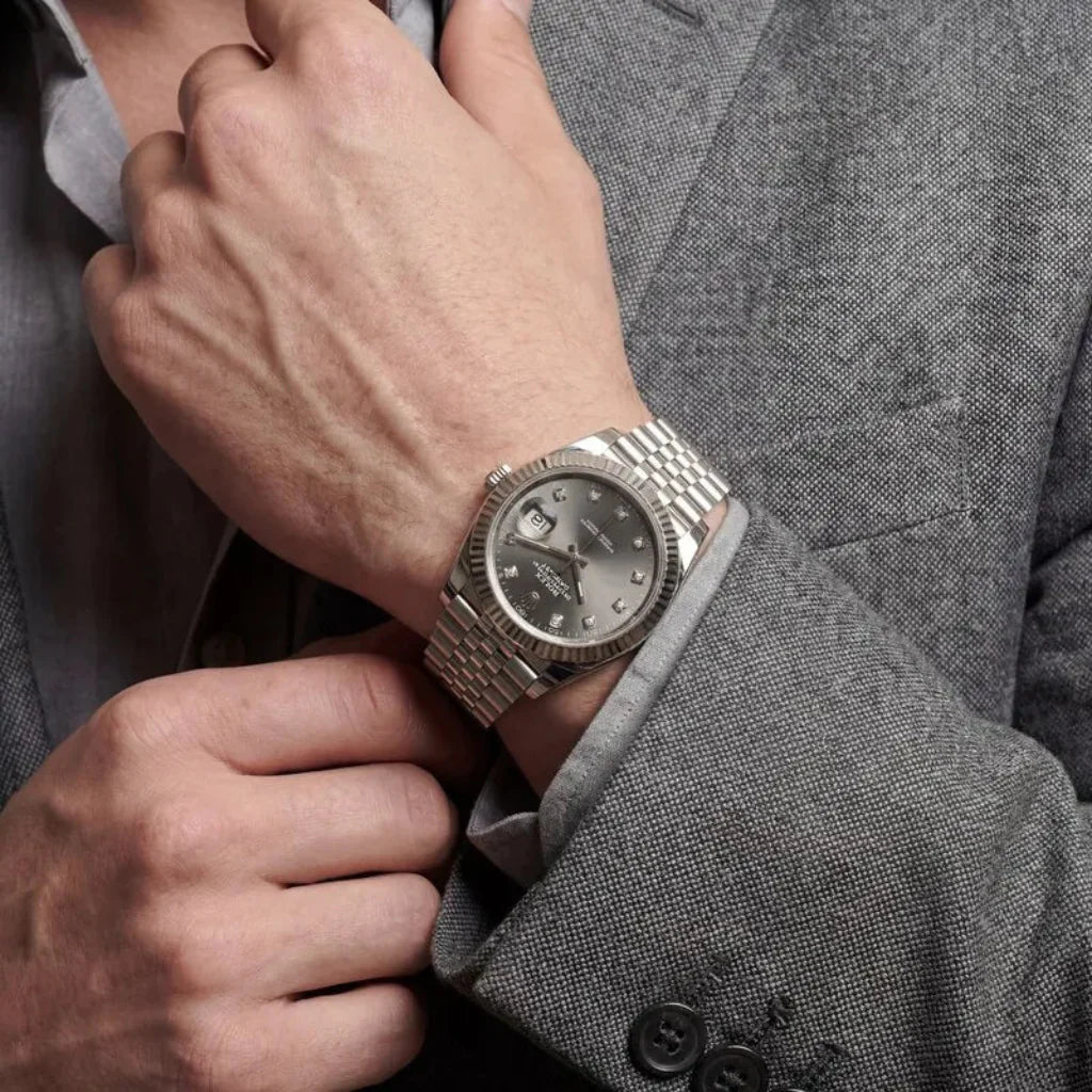 Datejust Refined Automatic Men's Watch With Diamond Dial And Fluted Bezel