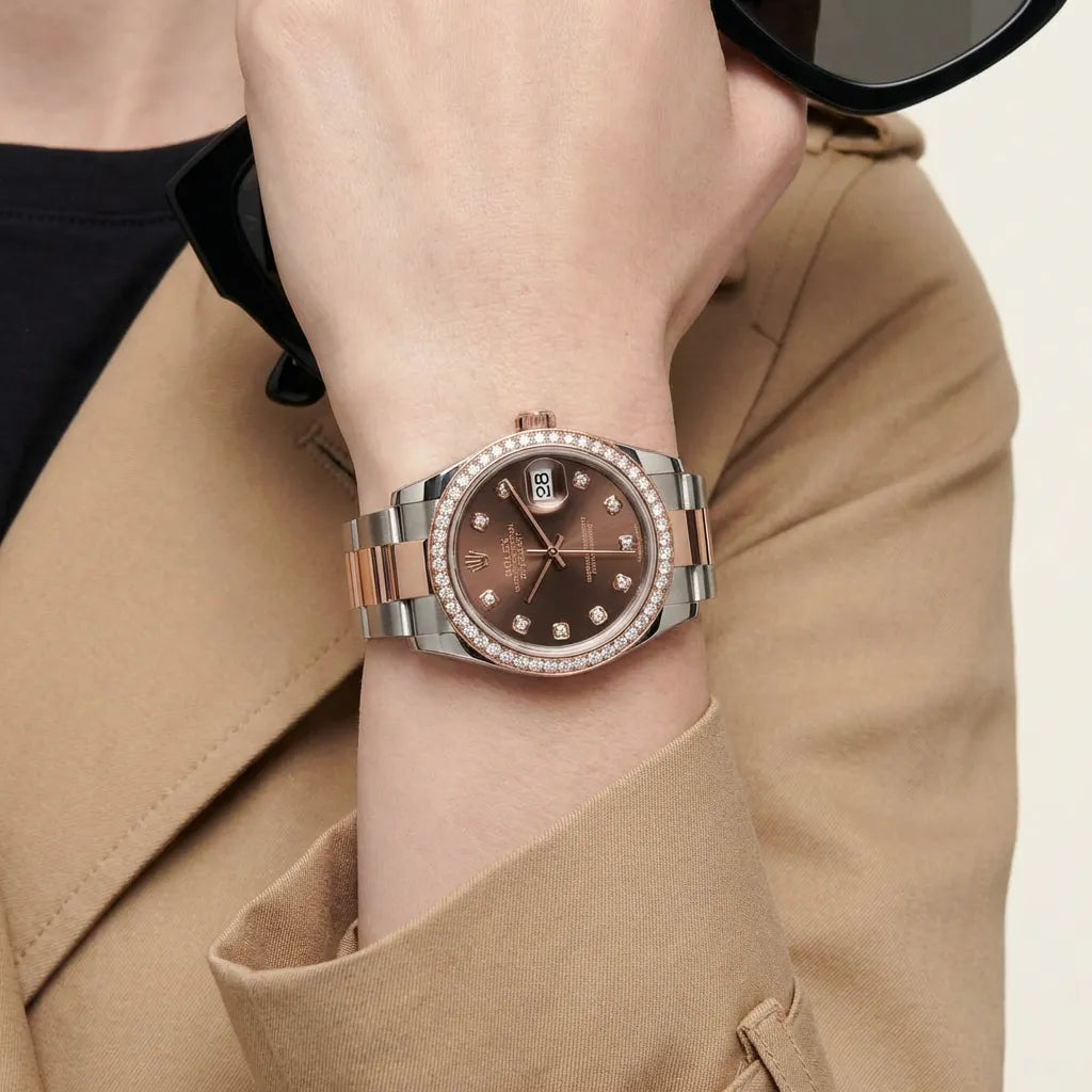Datejust Women's Watch With Chocolate Dial And Bezel