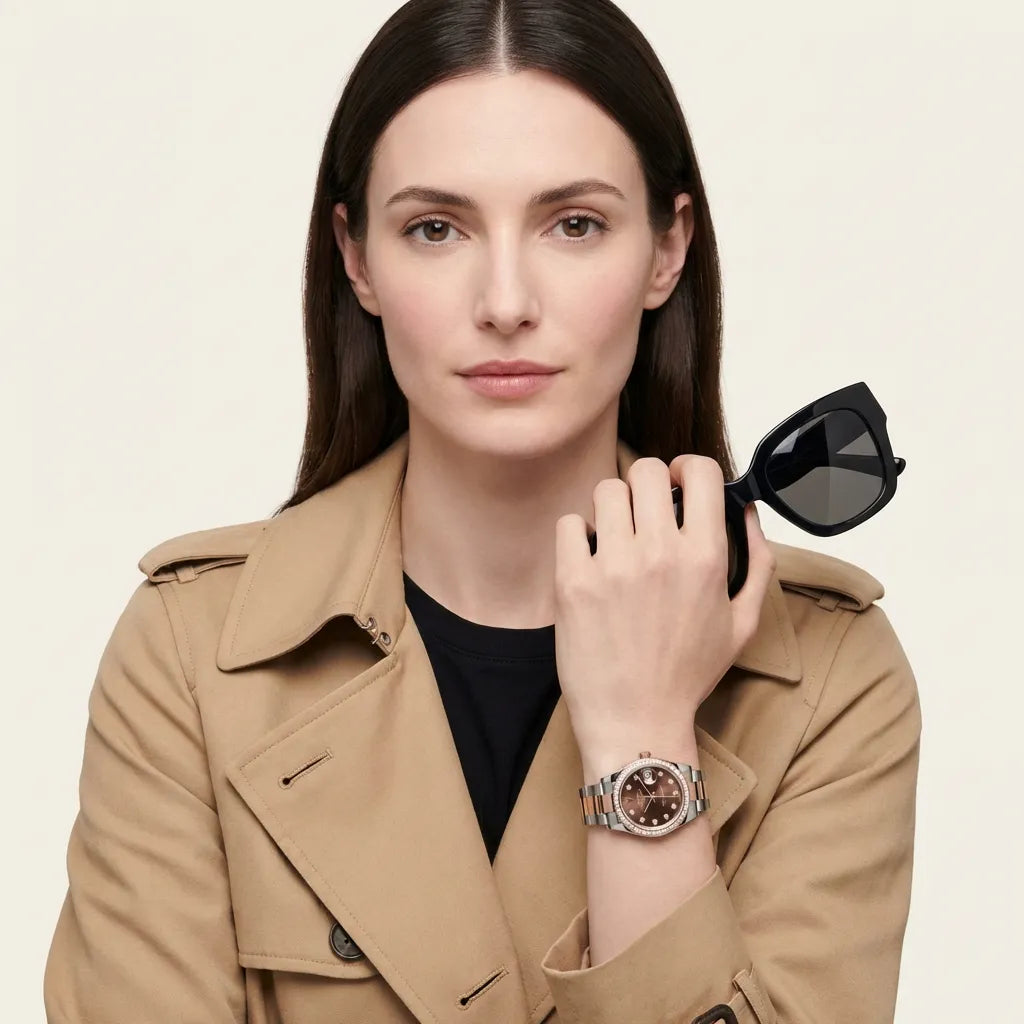 Datejust Women's Watch With Chocolate Dial And Bezel