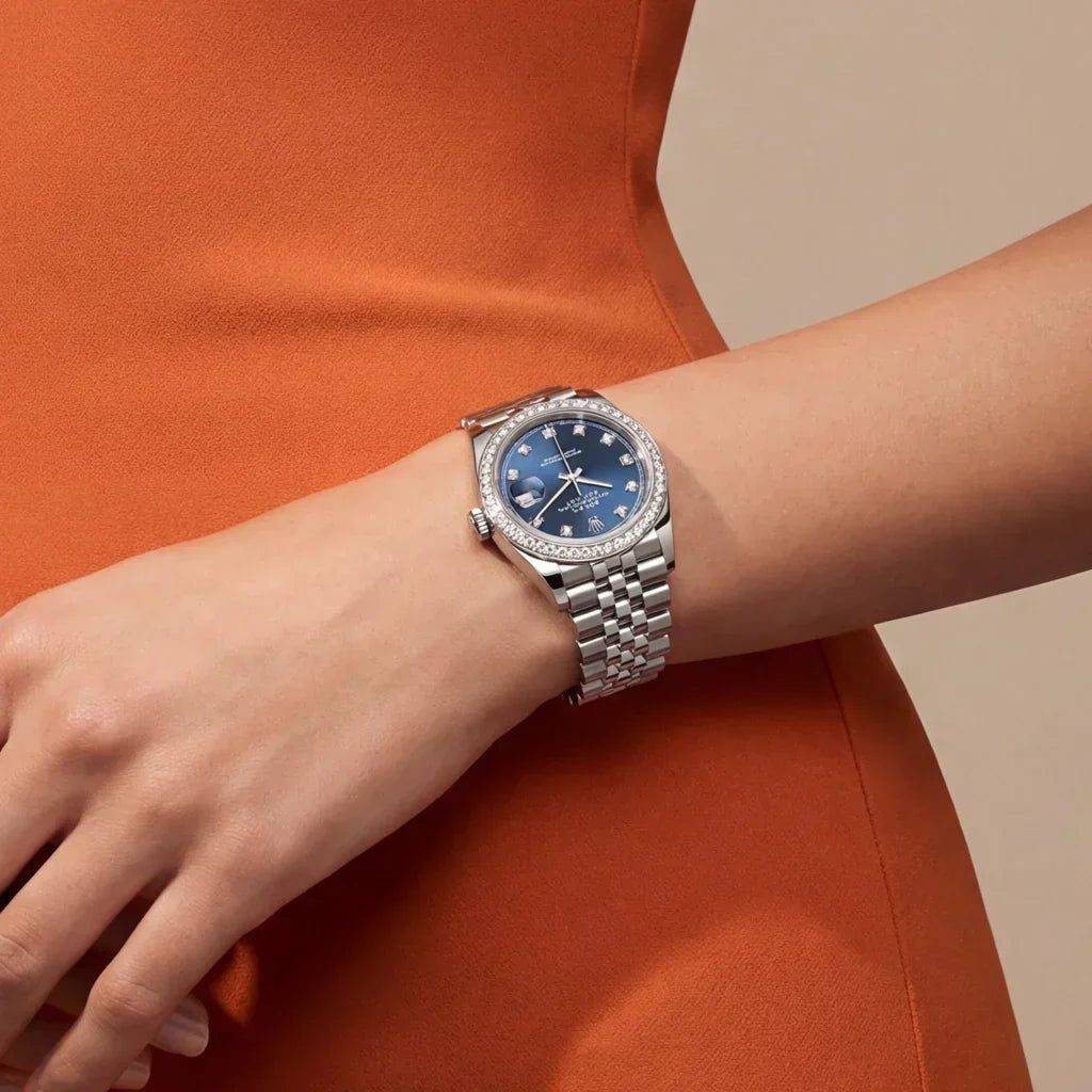 Datejust Women's Watch With Blue Diamond Dial