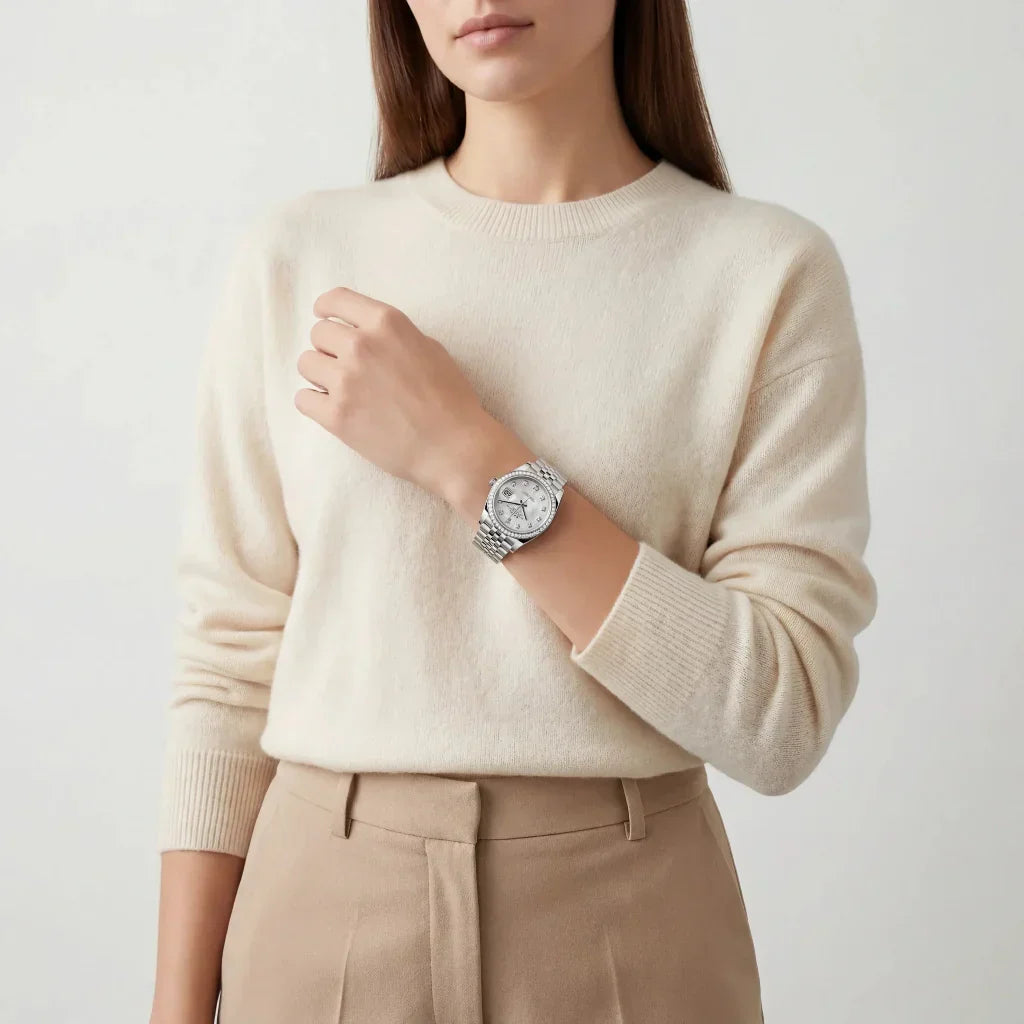 Datejust Women's Watch With Mother-of-Pearl Dial And Bezel