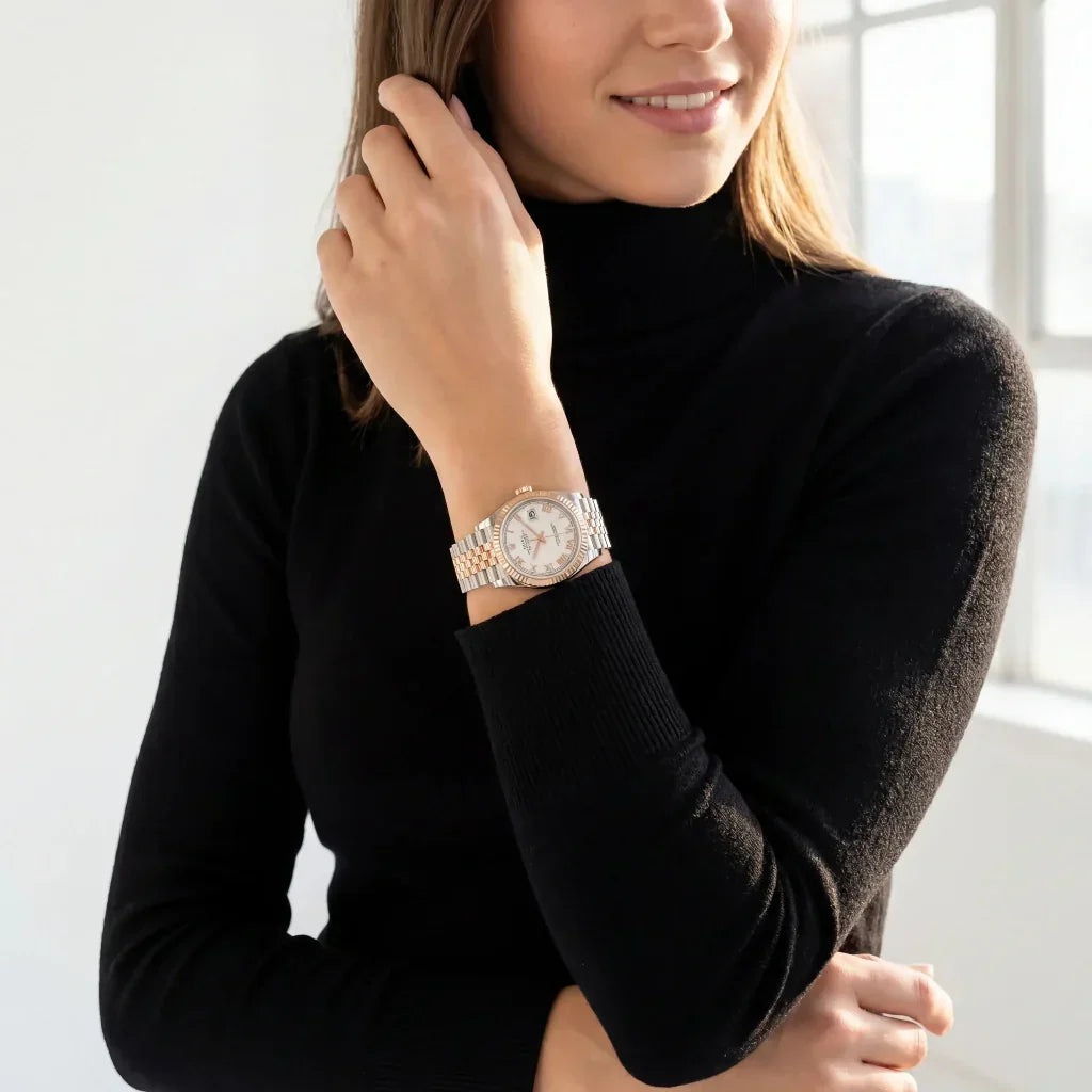 Datejust Women's Watch With White Roman Dial