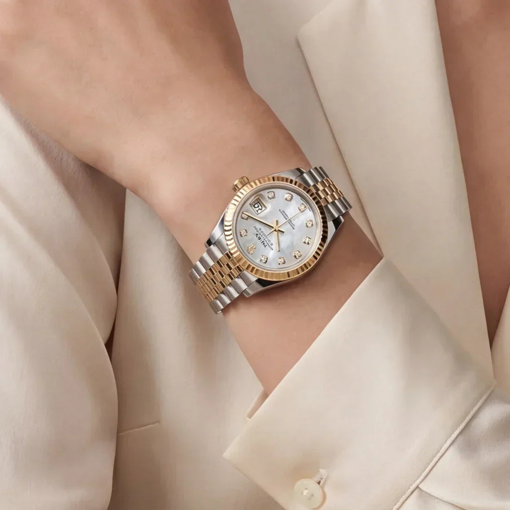 Lady-Datejust Automatic Mother Of Pearl  Dial Oyster Bracelet Women's Watch