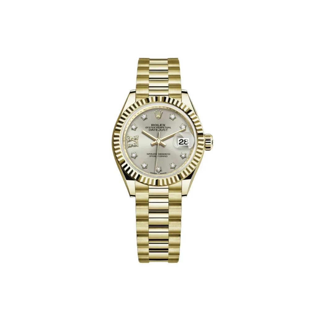 Lady Datejust Automatic Watch With Fluted Bezel And Diamond Markers