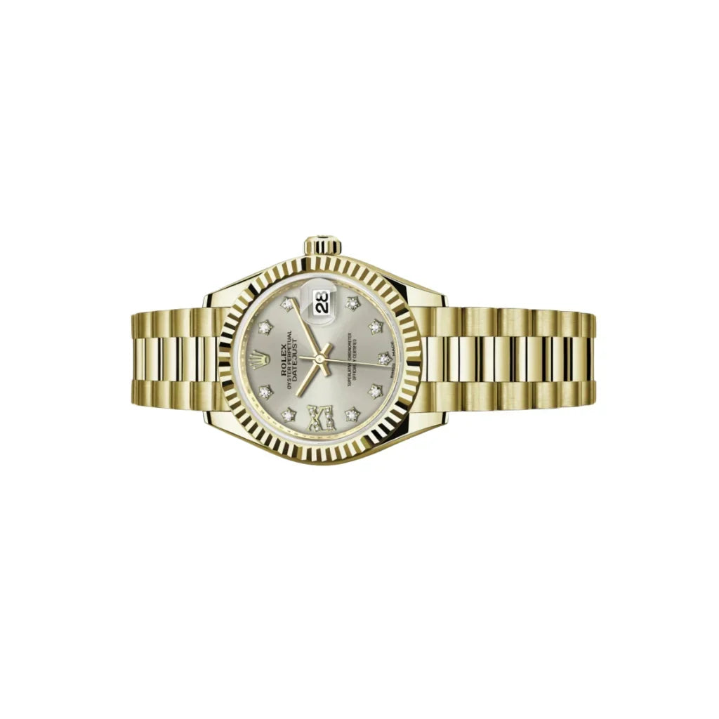 Lady Datejust Automatic Watch With Fluted Bezel And Diamond Markers