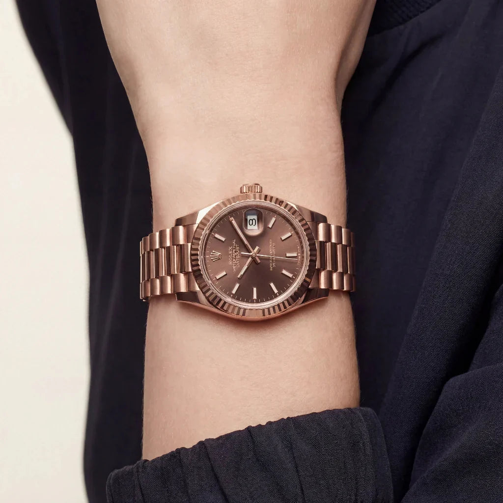 Lady Datejust Automatic Watch With Fluted Bezel And Index Dial