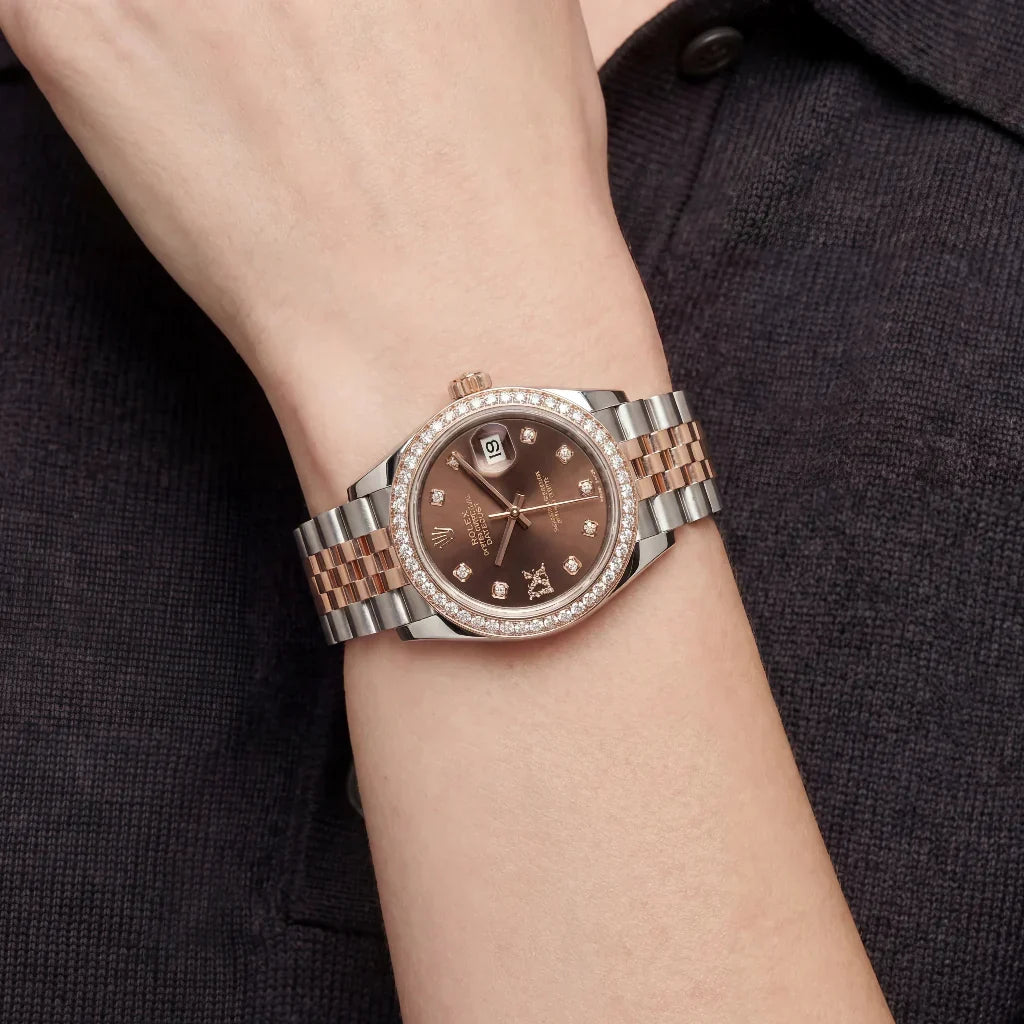 Lady Datejust Automatic Watch With Star-Style Diamond Markers