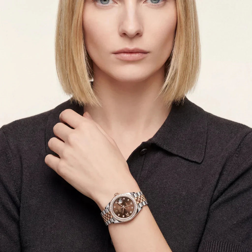 Lady Datejust Automatic Watch With Star-Style Diamond Markers