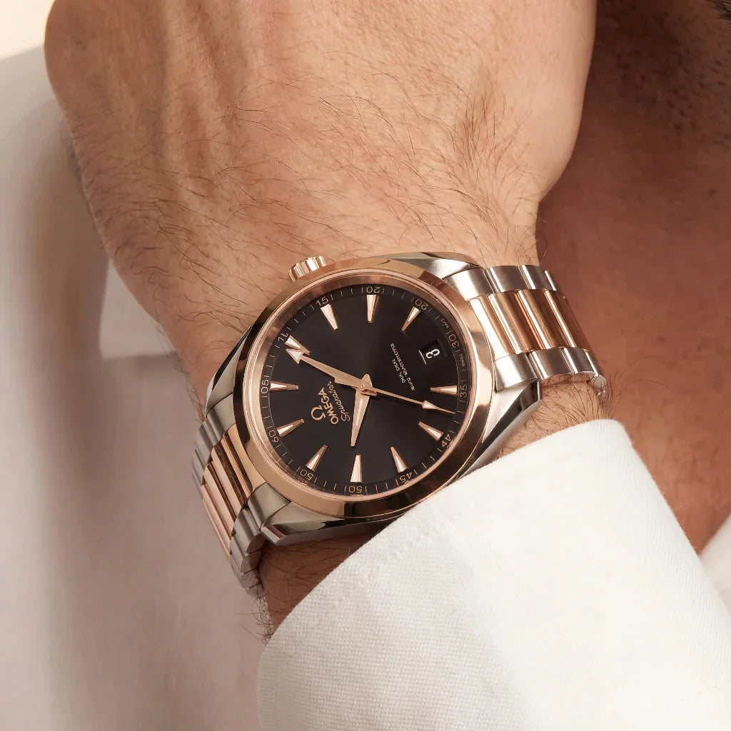 OM Black Dial Two Tone Bracelet Watch