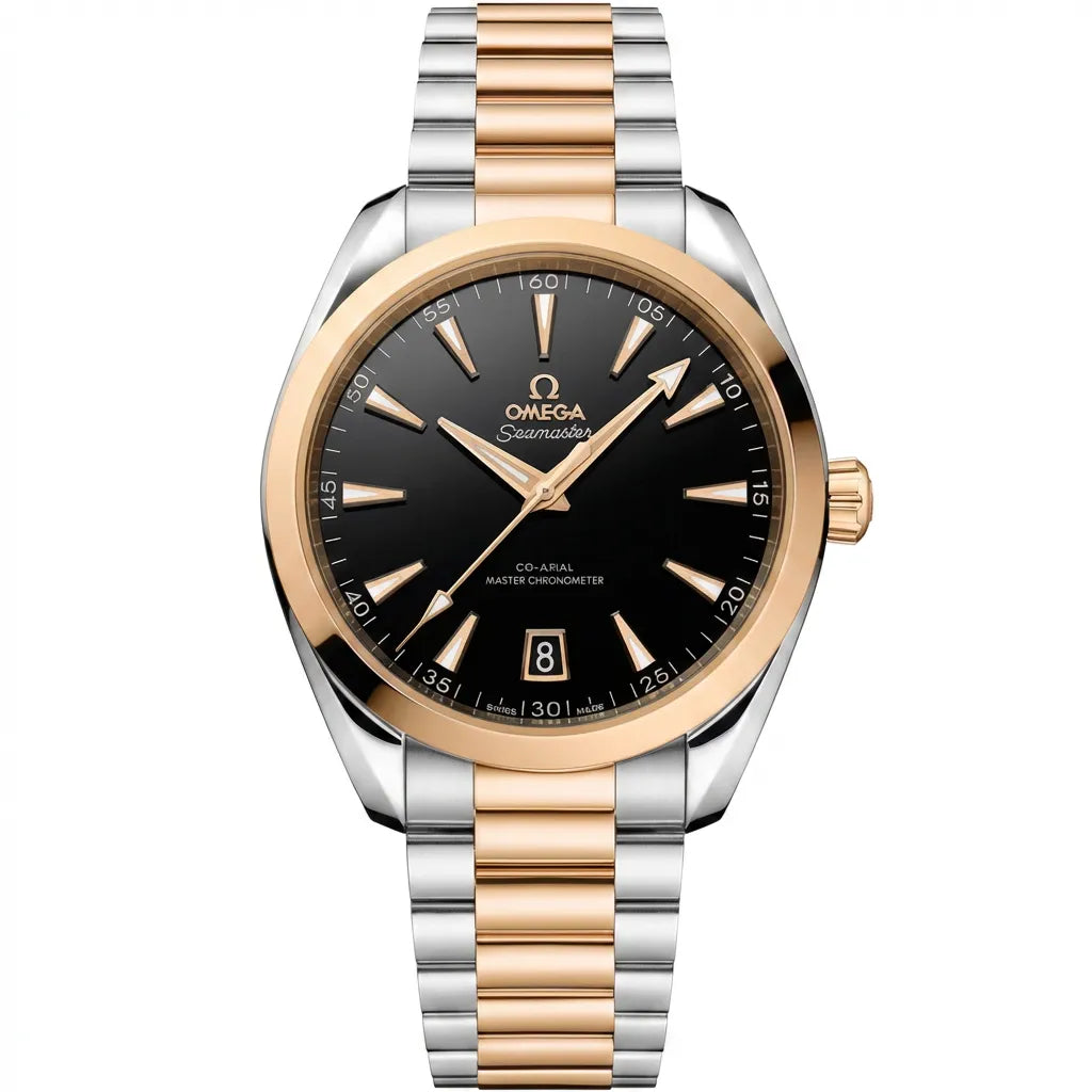 OM Black Dial Two Tone Bracelet Watch
