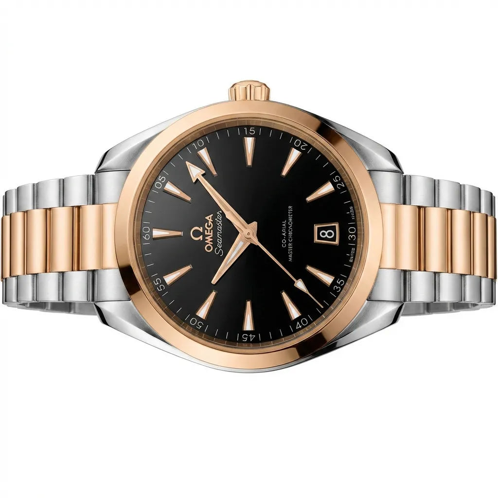 OM Black Dial Two Tone Bracelet Watch