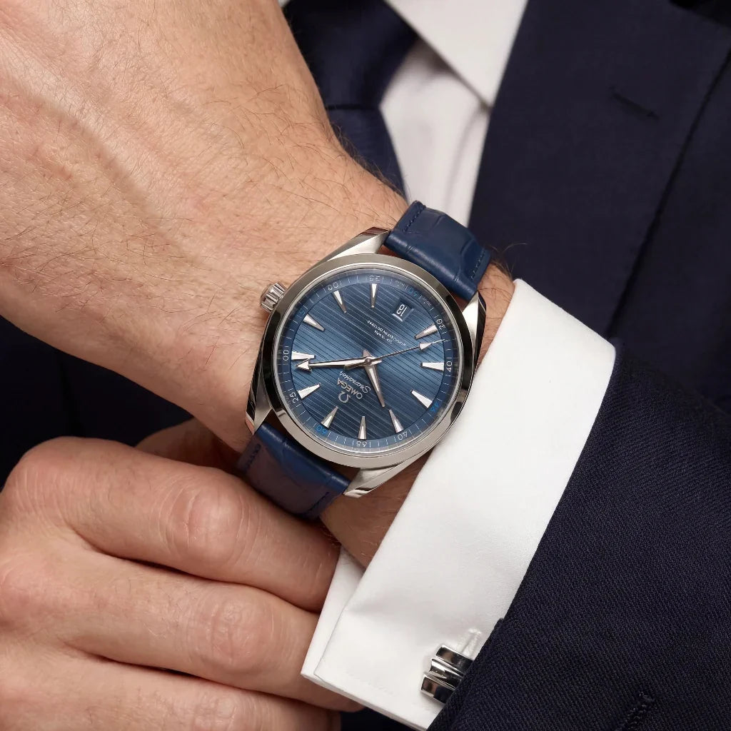 OM Blue Vertical Dial Watch