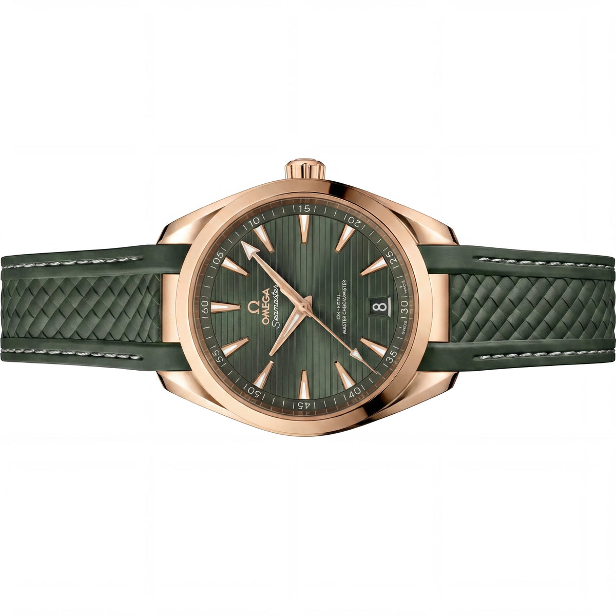 OM Green Dial Rose Tone Strap Watch