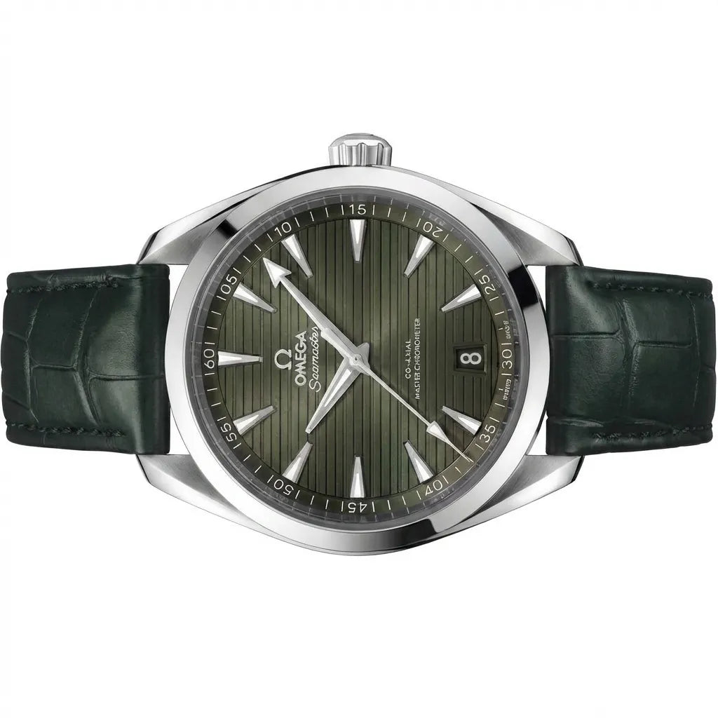 OM Olive Dial Silver Tone Strap Watch