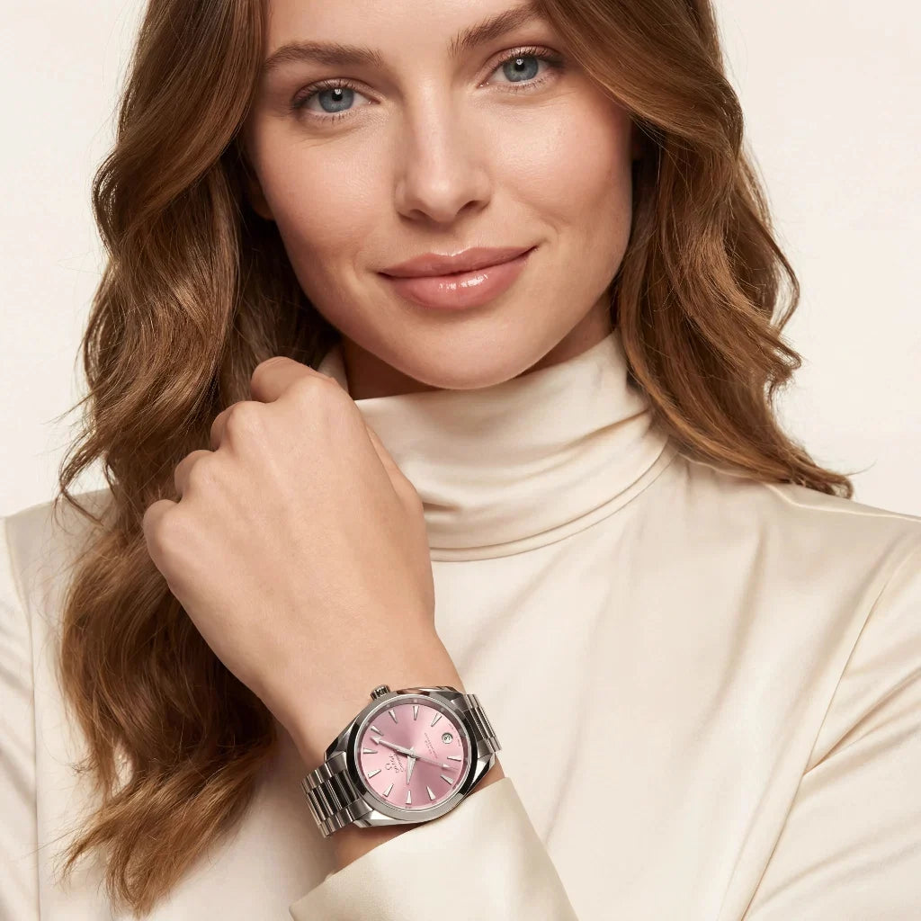 OM Pink Dial Bracelet Watch