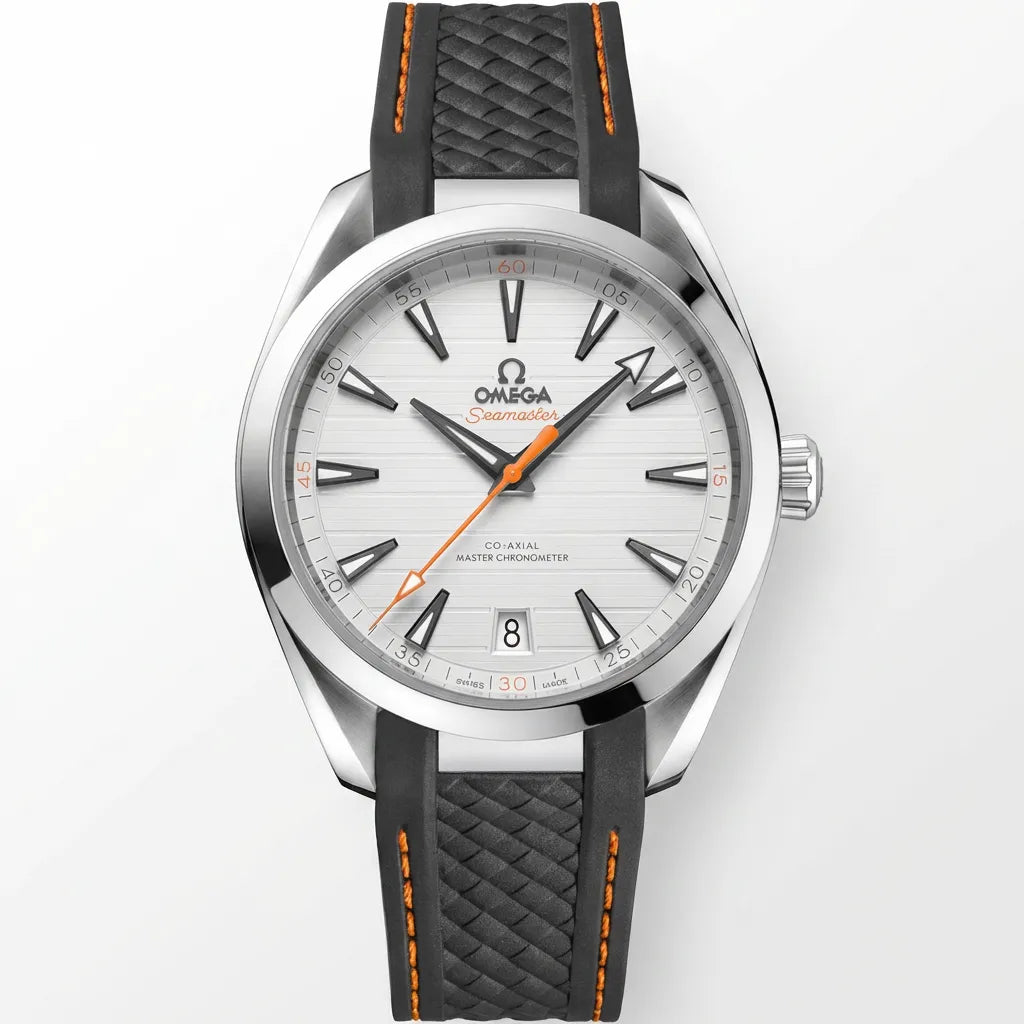 OM White Dial Black Tone Strap Watch