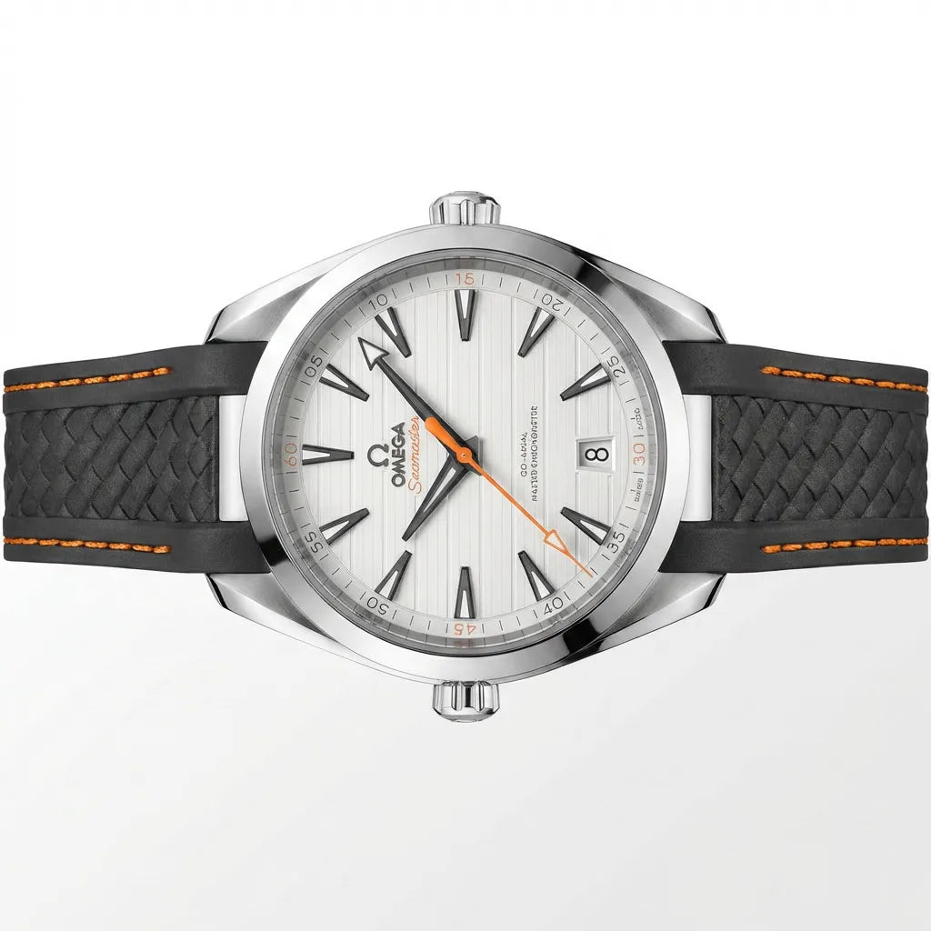OM White Dial Black Tone Strap Watch