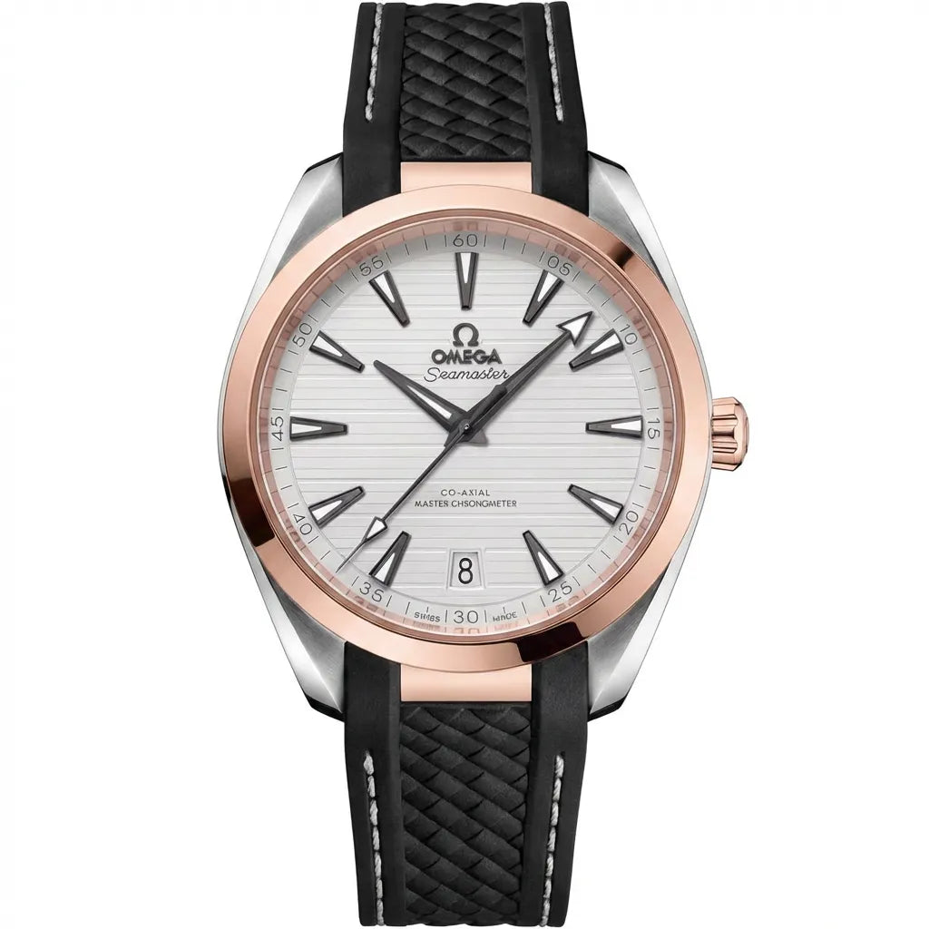 OM White Dial Rose Tone Bezel Watch