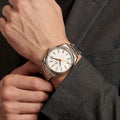OM White Dial Silver Tone Bracelet Watch