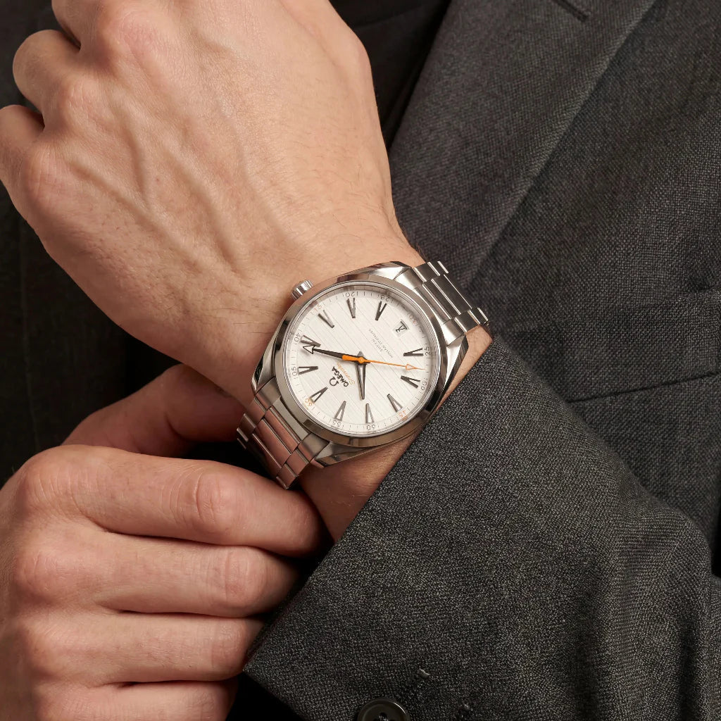 OM White Dial Silver Tone Bracelet Watch