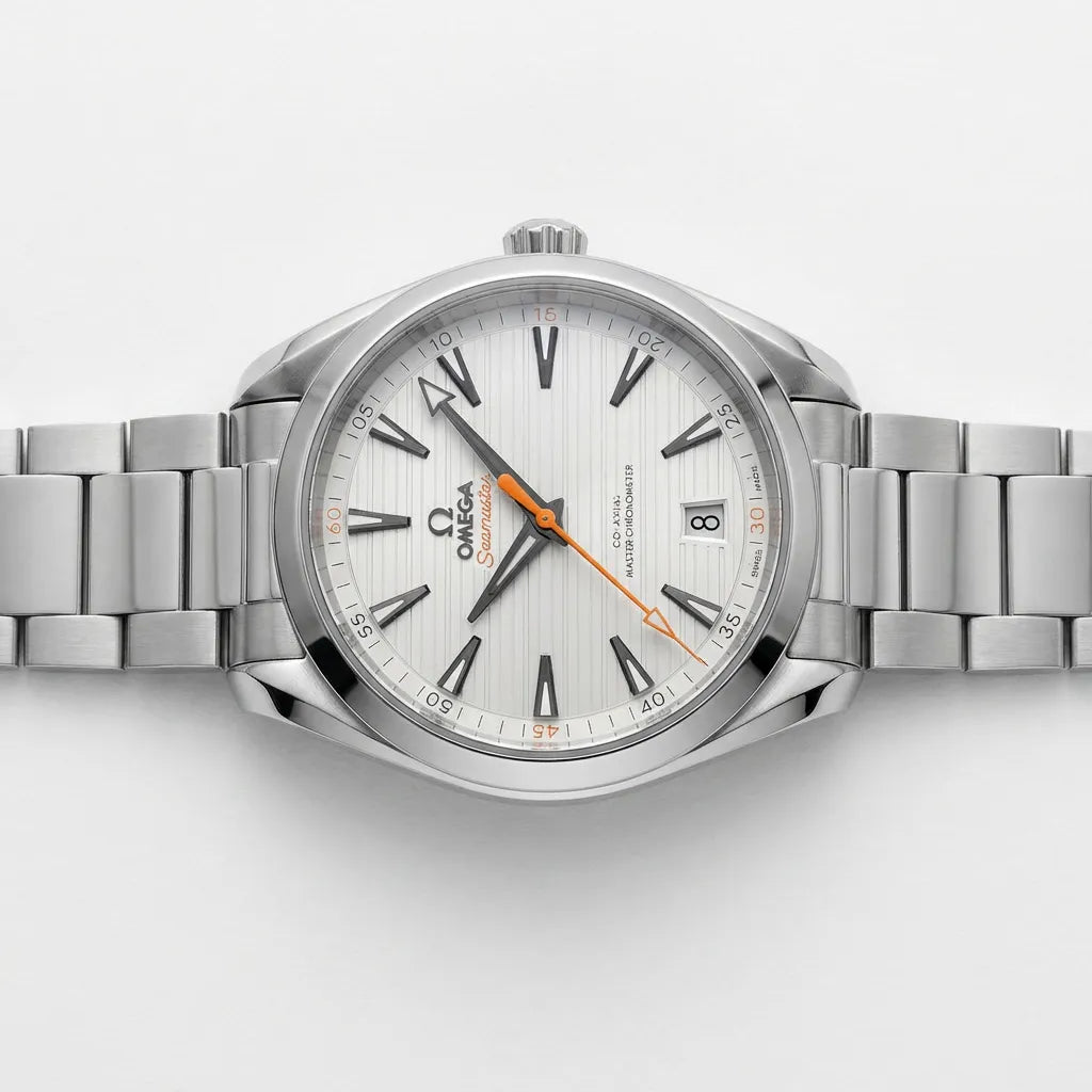 OM White Dial Silver Tone Bracelet Watch
