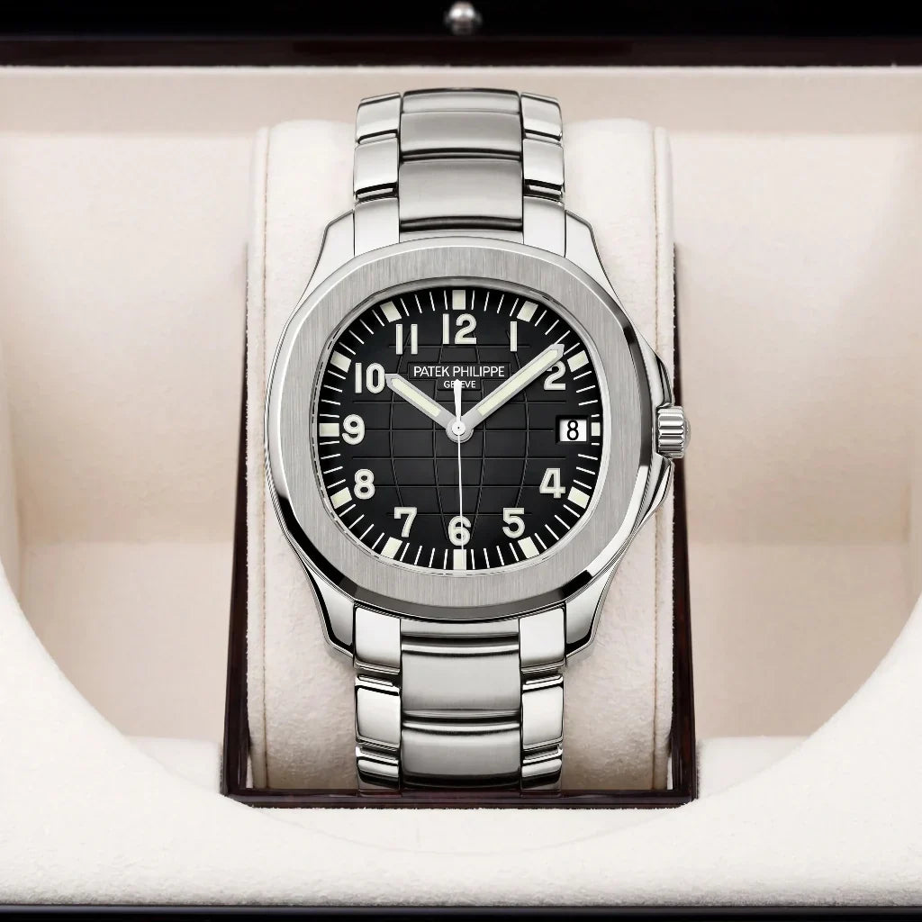 PP Black Dial Date Stainless Steel Watch