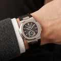 PP Grey Black Multi Dial Watch With Black Leather Strap