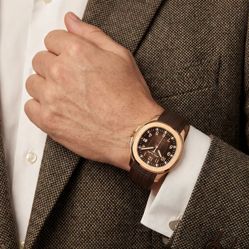 PP Brown Dial Date Rose Tone Watch