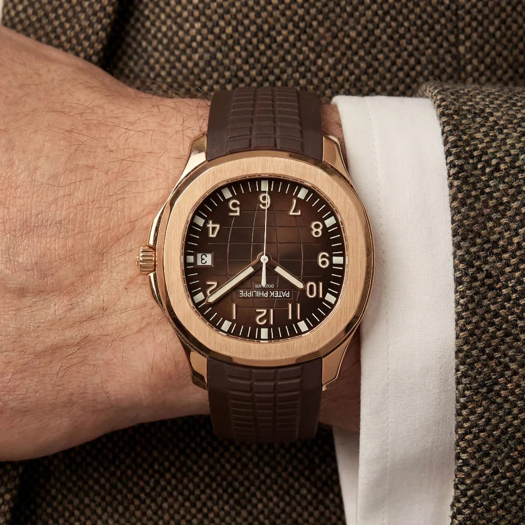 PP Brown Dial Date Rose Tone Watch