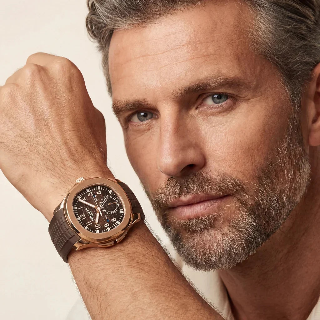 PP Brown Dial Rose Tone Travel Watch