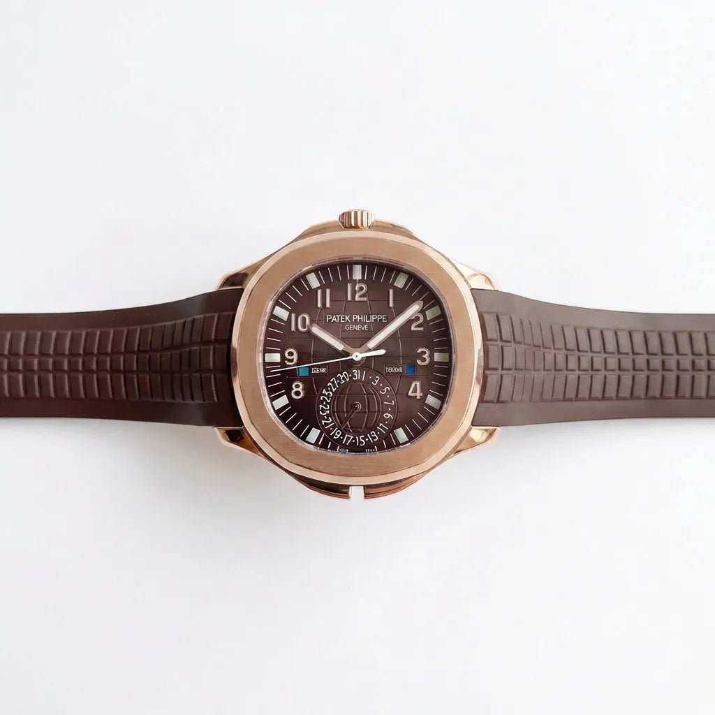 PP Brown Dial Rose Tone Travel Watch