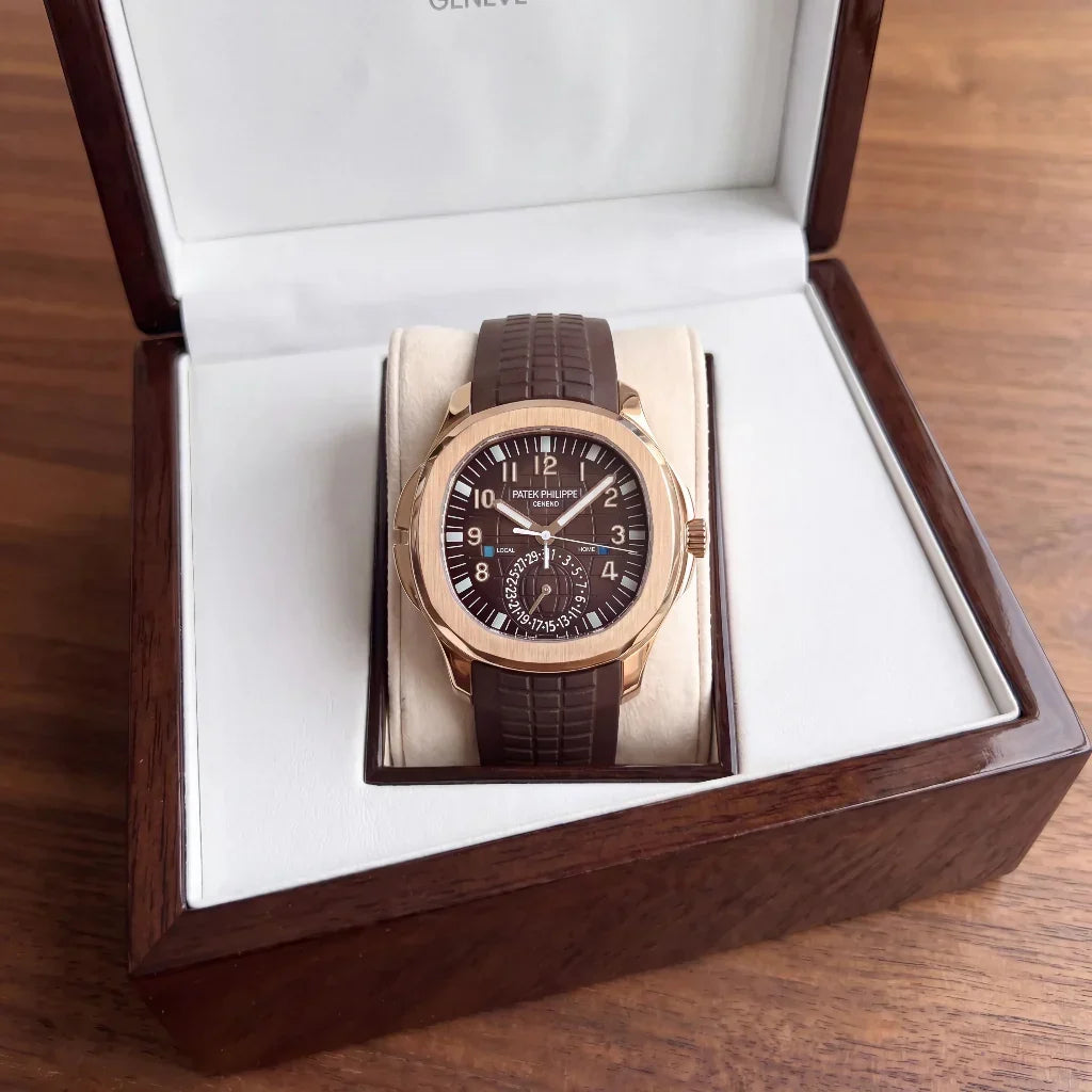 PP Brown Dial Rose Tone Travel Watch