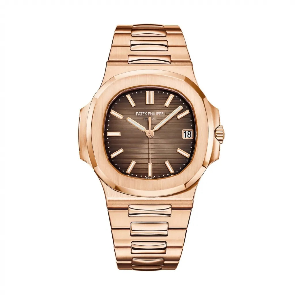 PP Brown Horizontal Dial Rose Tone Bracelet Watch