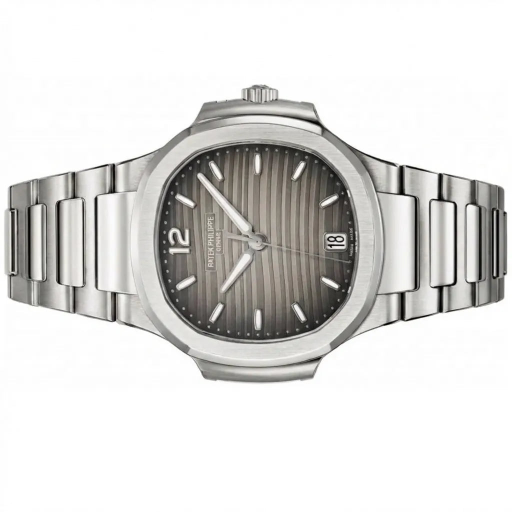 PP Grey Wave Dial Stainless Steel Bracelet Watch