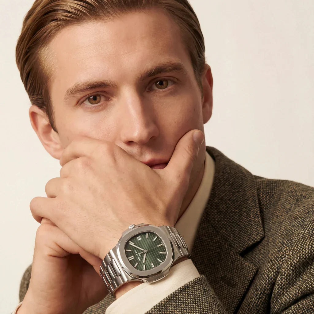 PP Olive Horizontal Dial Stainless Steel Bracelet Watch