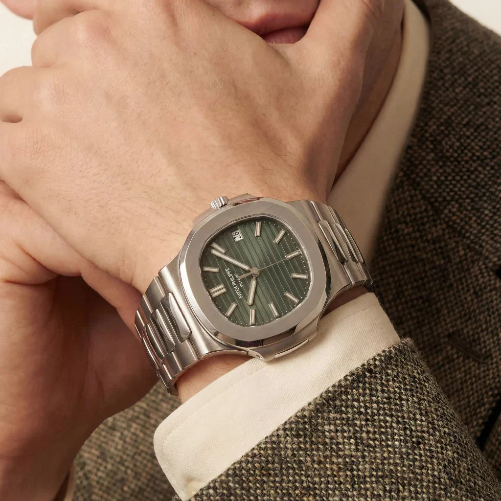 PP Olive Horizontal Dial Stainless Steel Bracelet Watch