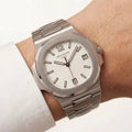 PP Silver Wave Dial Stainless Steel Bracelet Watch