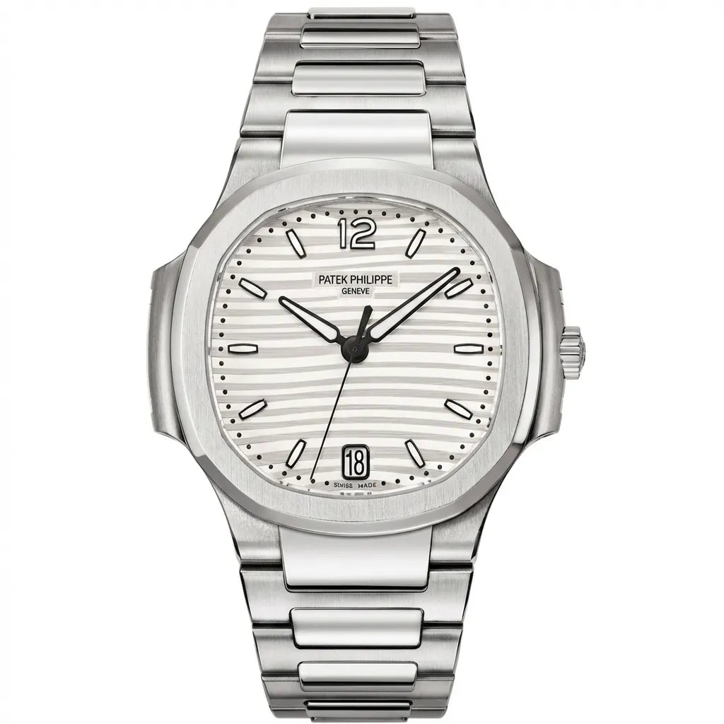 PP Silver Wave Dial Stainless Steel Bracelet Watch