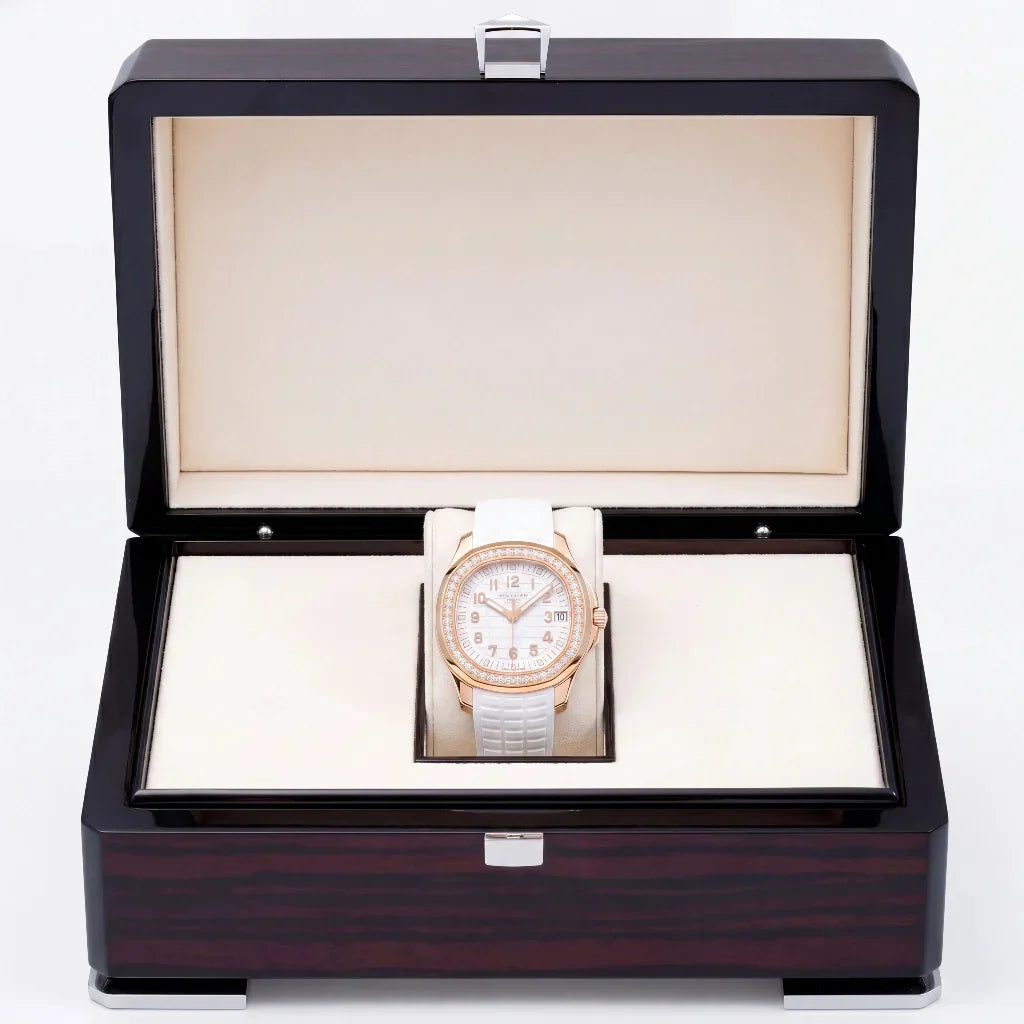 PP White Dial Stone Set Rose Tone Watch