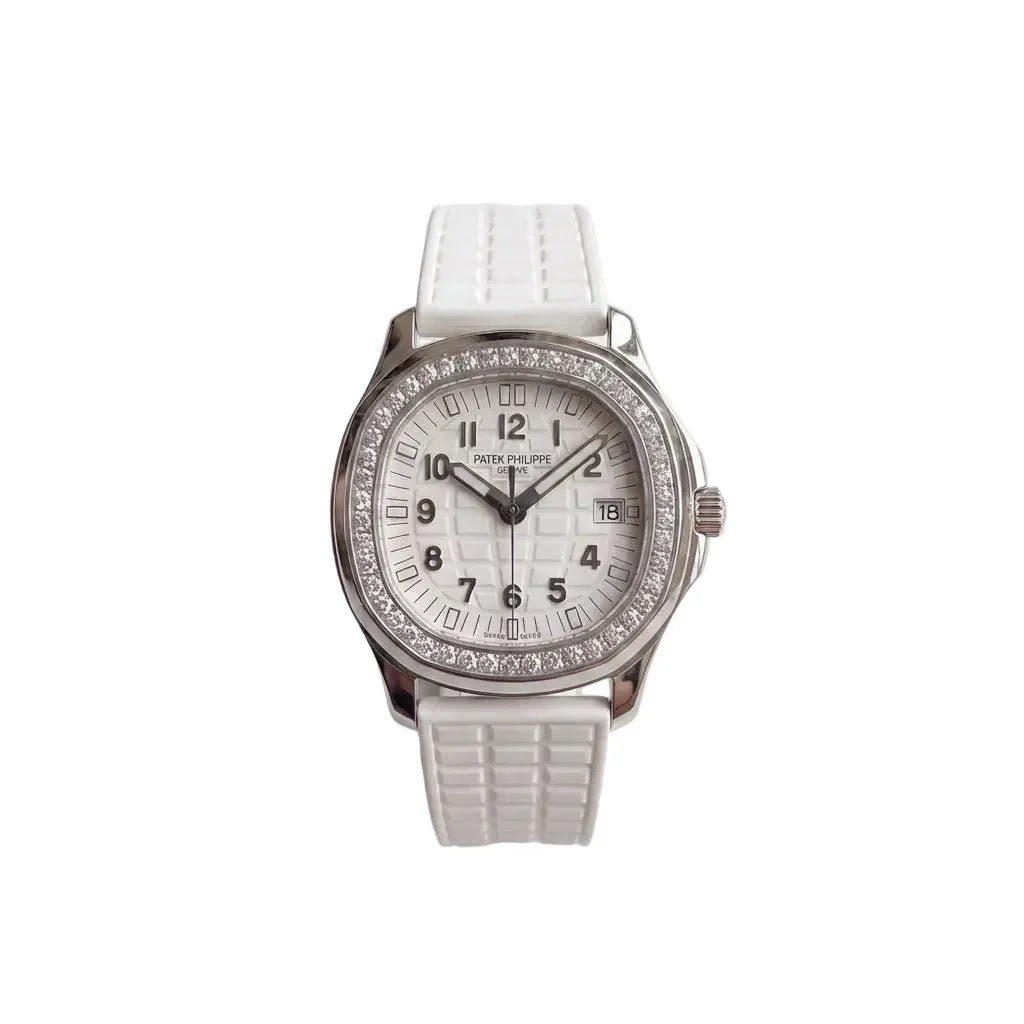 PP White Dial Stone Set Stainless Steel Watch