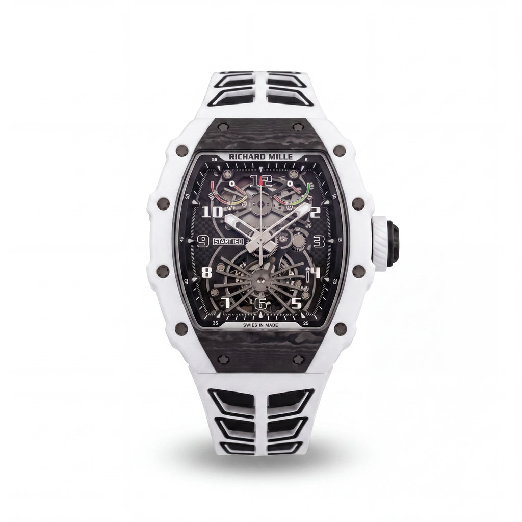 RM Black And White Open Dial Watch
