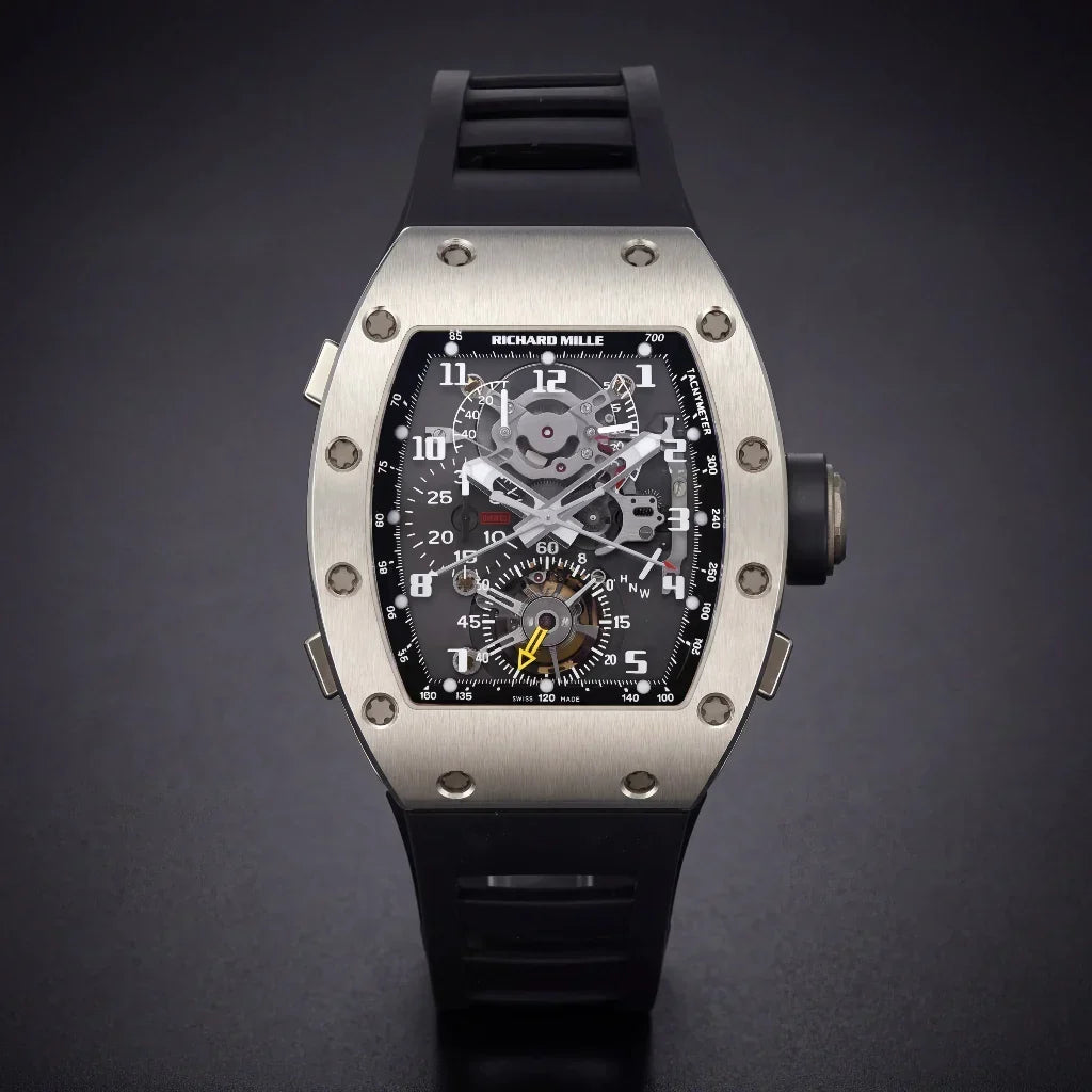 RM Black Open Dial Watch