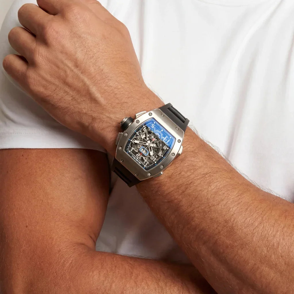 RM Black Open Dial Watch